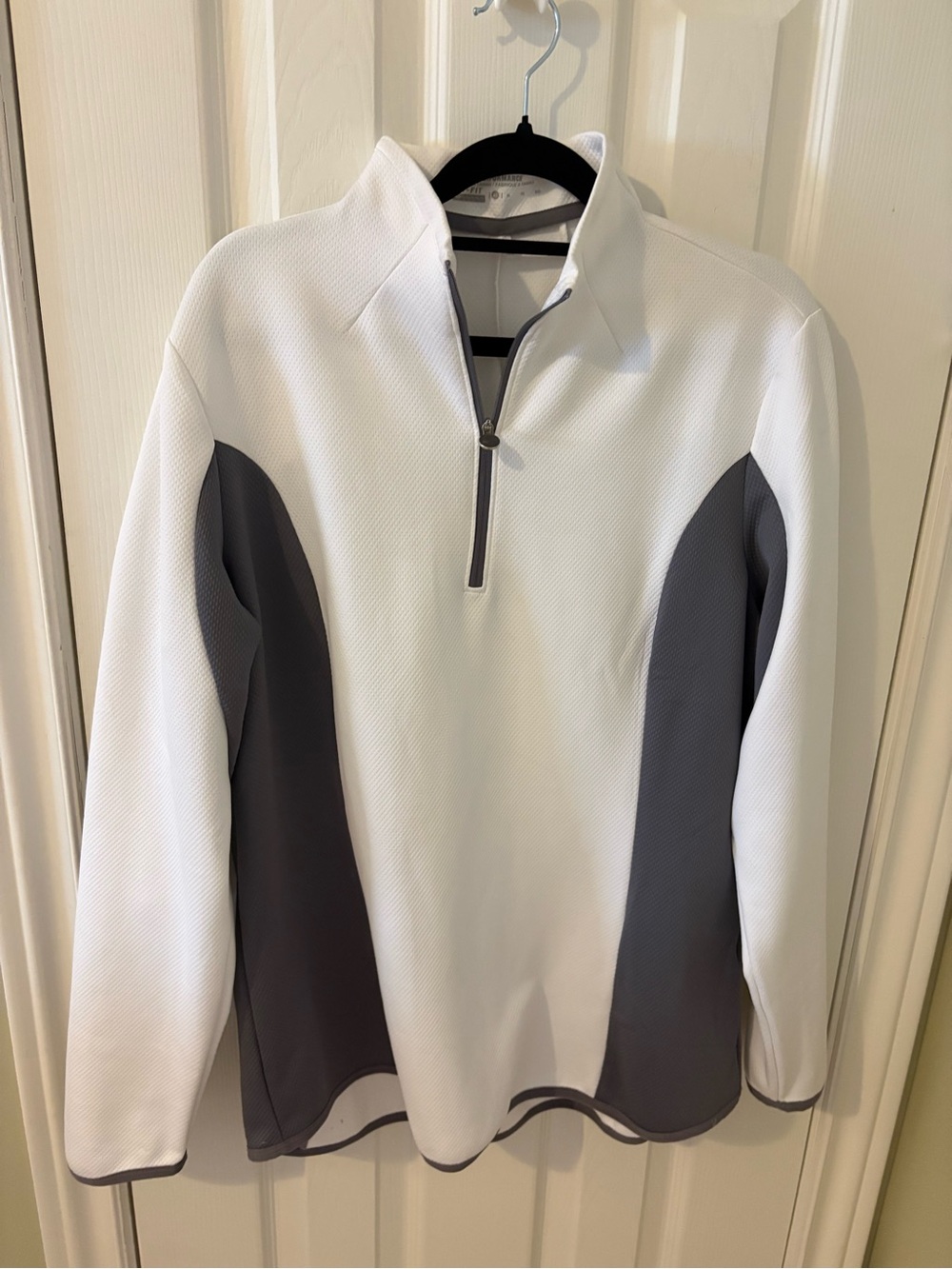 Women’s Nike White and Gray Zip-Up Performance Pullover